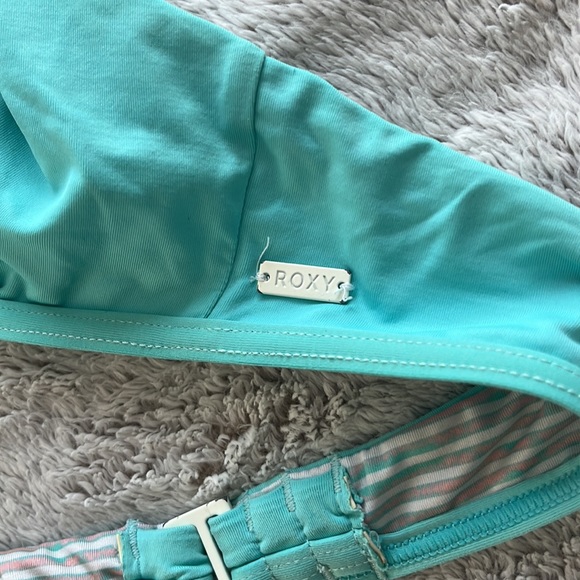 Roxy bikini, blue and multi color stripes, adjustable straps, cheeky, M - Picture 7 of 7